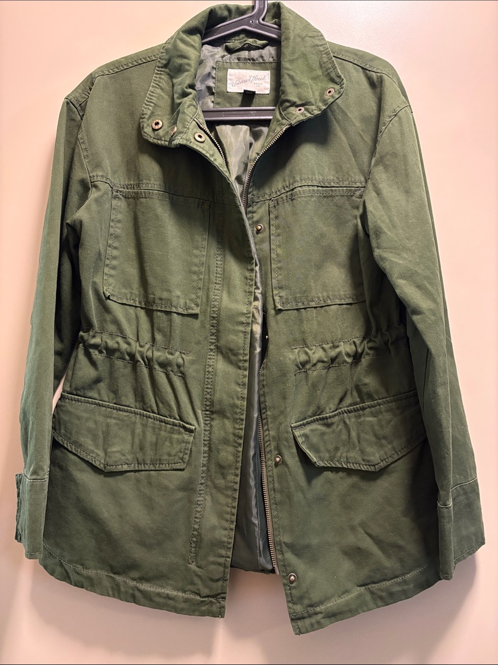 Universal Thread Olive Utility Jacket with Drawstring Waist